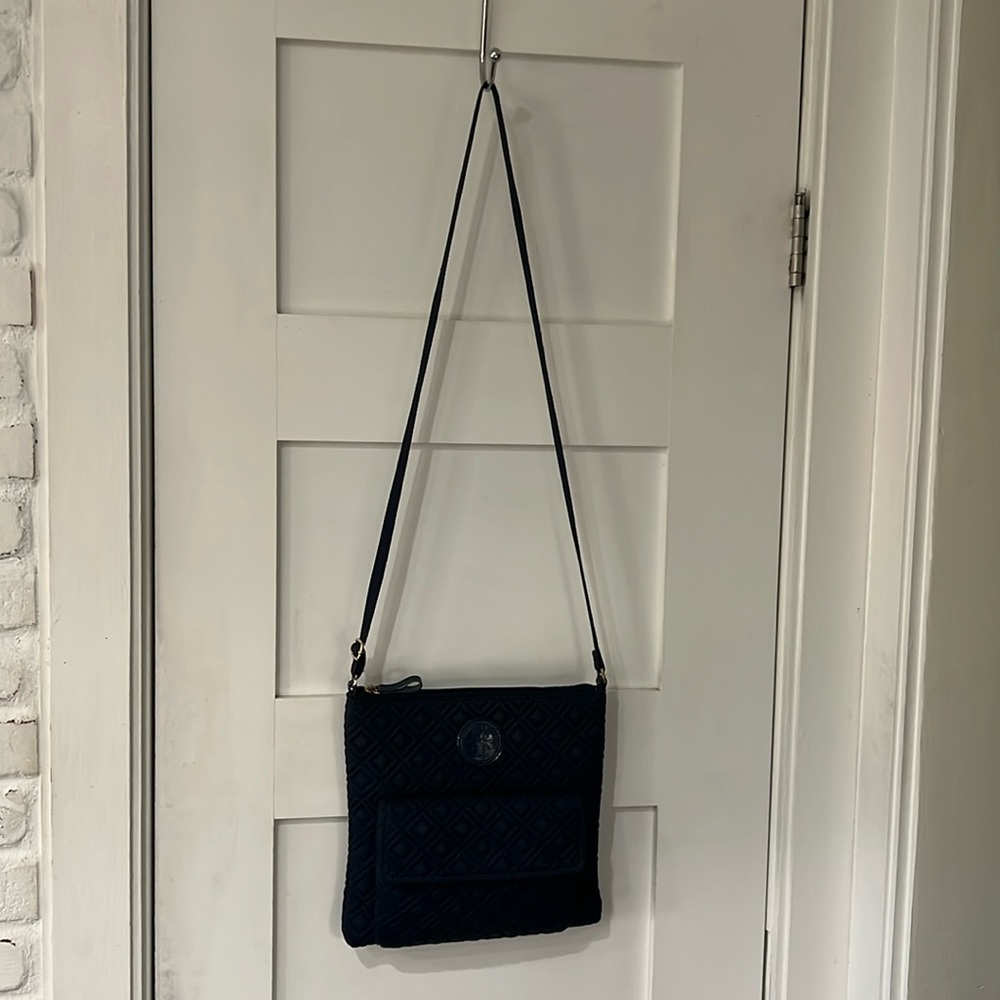 Tory Burch navy cross-the-body handbag, quilted design
